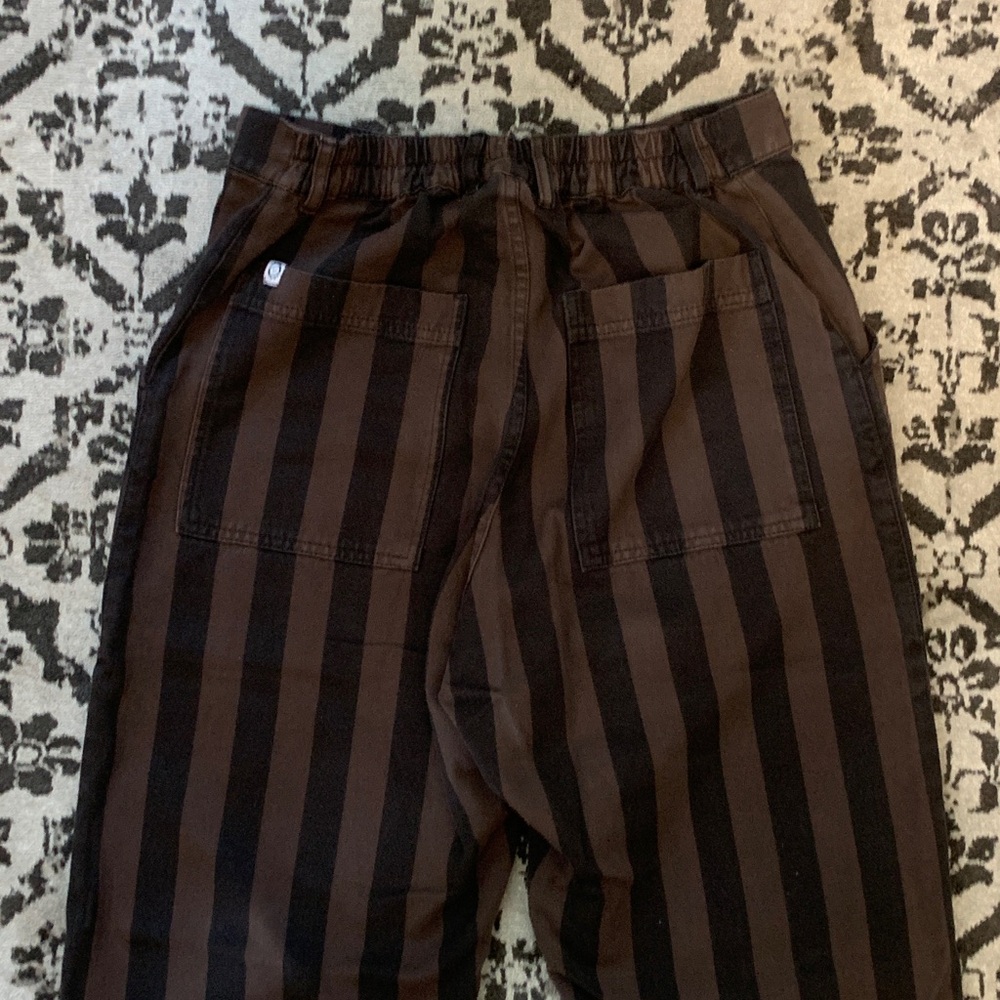 Big Bud Press Black and Brown Striped Straight-Leg Pants - Picture 7 of 13